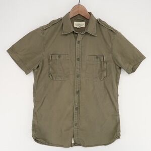 Denim & Supply Ralph Lauren Military Shirt Mens M Fatigue Green Short Sleeve